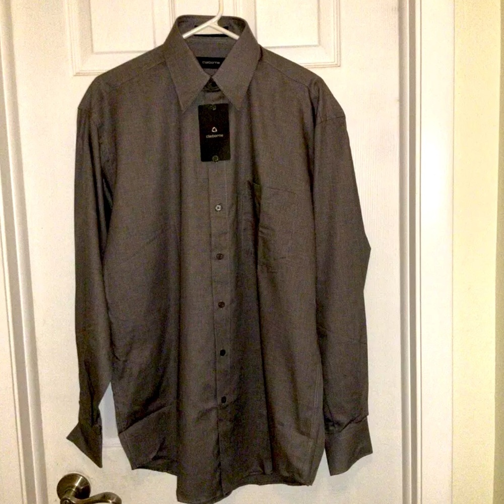Claiborne Mens Long Sleeve Dress Shirt Medium 15 1/2 34-36 T-Weave New No Tags